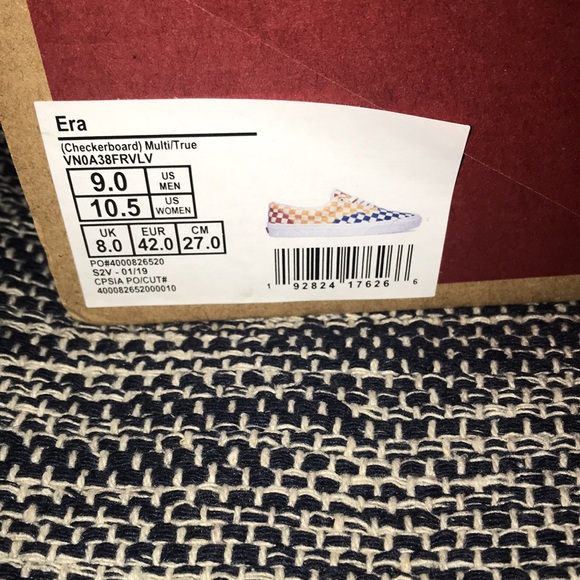 New Vans  Size 9 Multicolor checker board🥰 - Picture 3 of 8